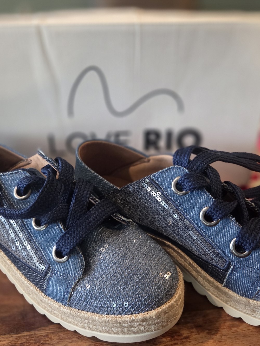 Womens Navy Sequin Casual Sneakers